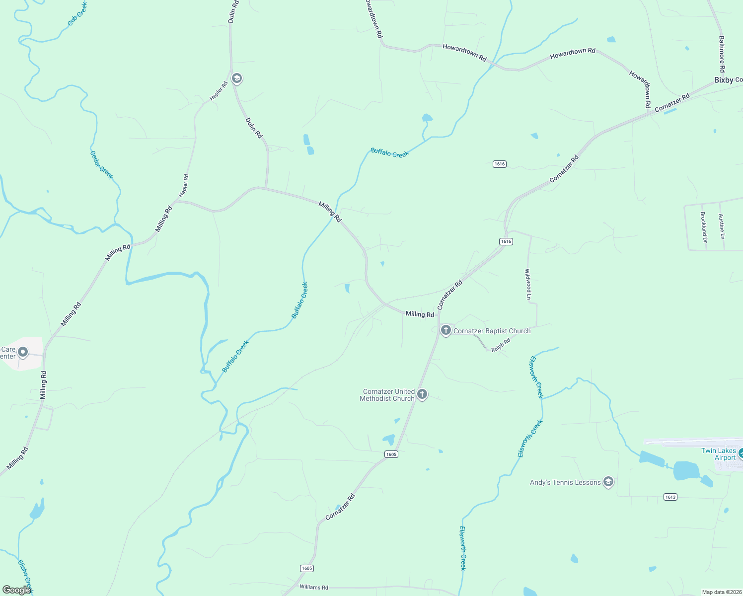 map of restaurants, bars, coffee shops, grocery stores, and more near 2448 Milling Road in Mocksville