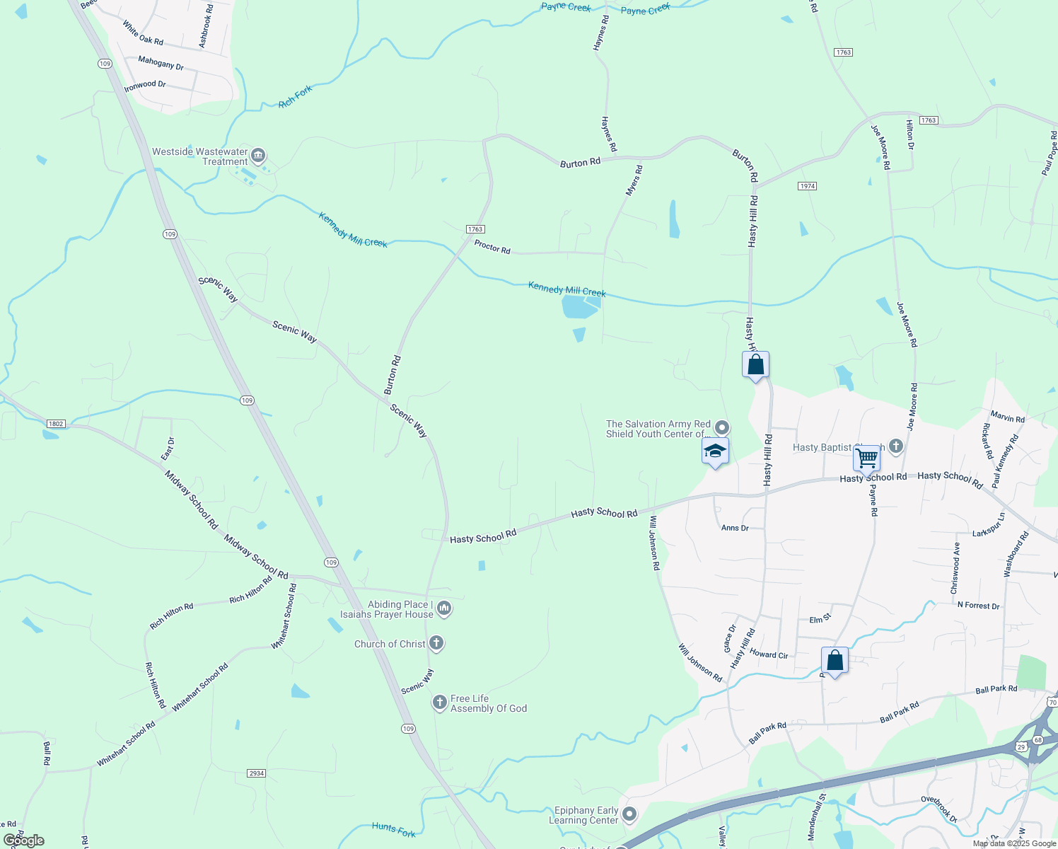 map of restaurants, bars, coffee shops, grocery stores, and more near Lynne Terry Drive in Thomasville