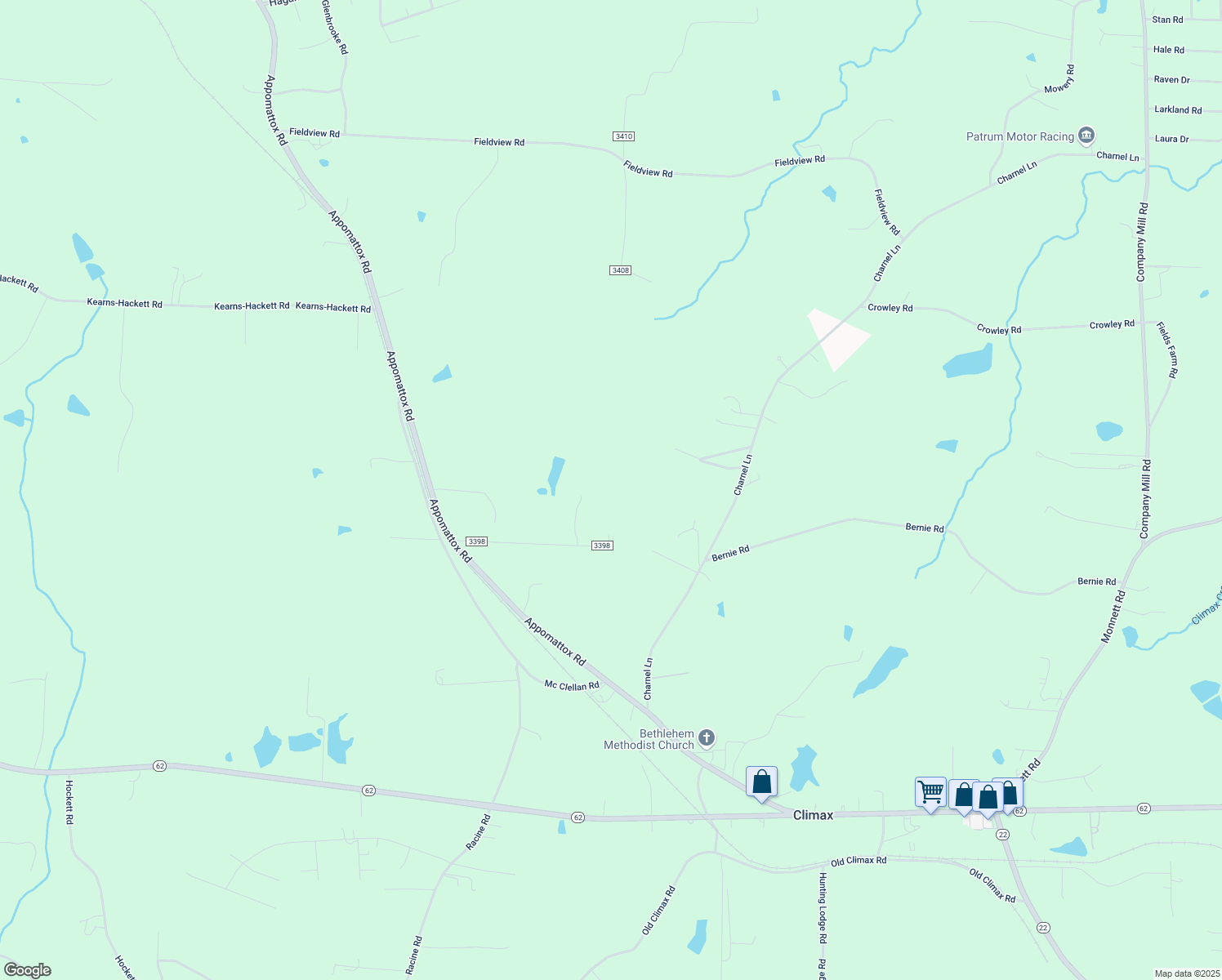 map of restaurants, bars, coffee shops, grocery stores, and more near 2539 Branchwater Road in Pleasant Garden