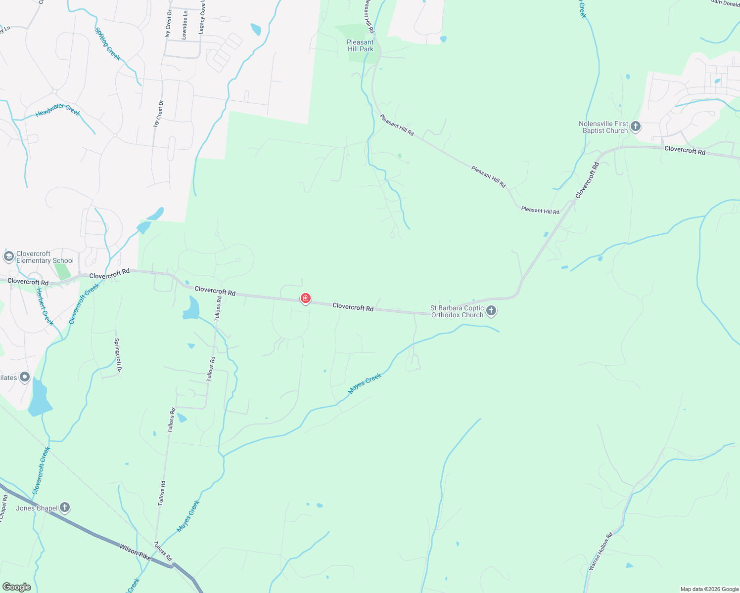 map of restaurants, bars, coffee shops, grocery stores, and more near 9546 Clovercroft Road in Franklin