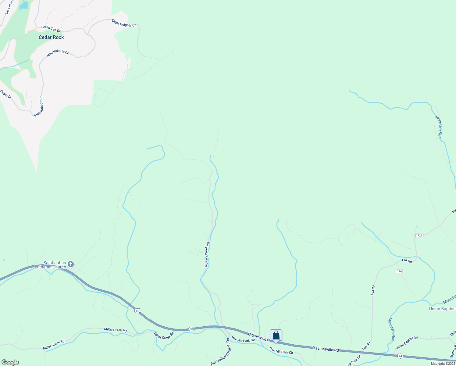 map of restaurants, bars, coffee shops, grocery stores, and more near 1516 McRary Creek Road in Lenoir