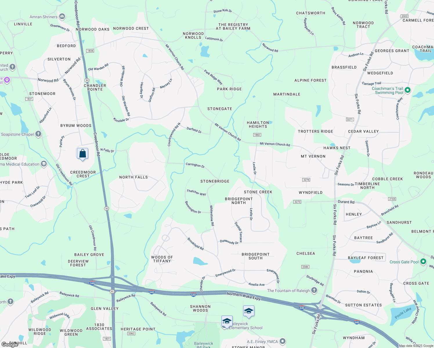map of restaurants, bars, coffee shops, grocery stores, and more near 800 Carrington Drive in Raleigh