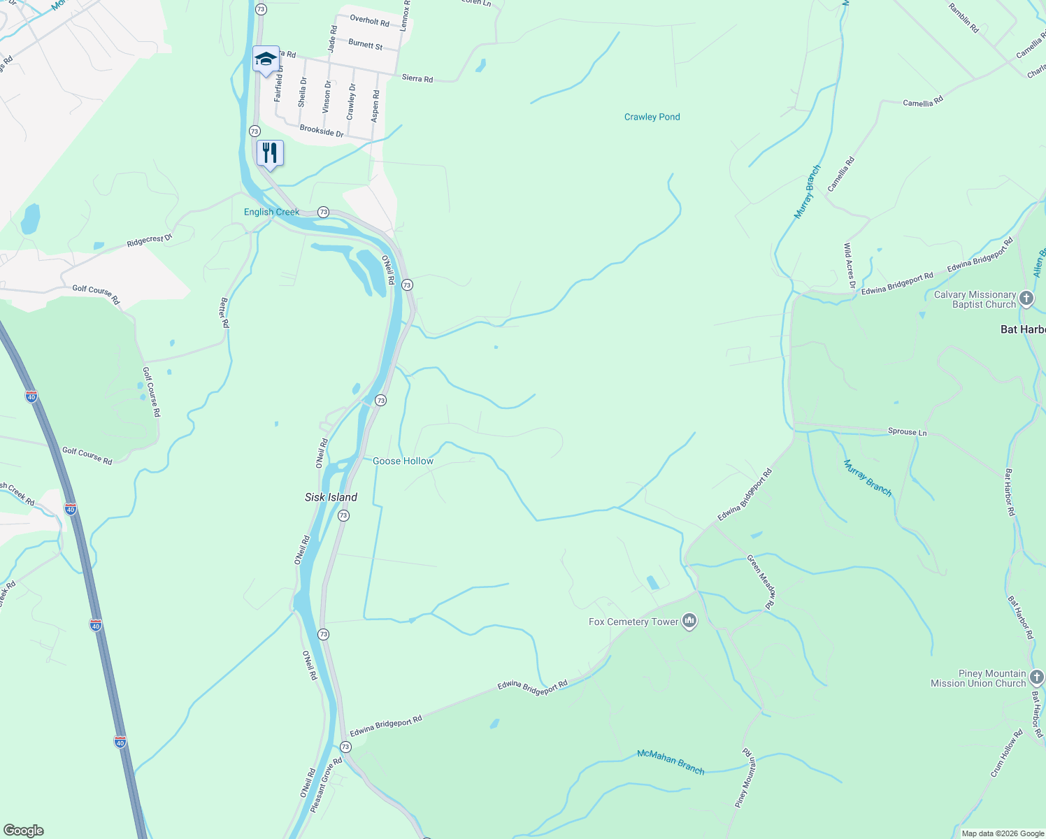 map of restaurants, bars, coffee shops, grocery stores, and more near 158 Meadowood Road in Newport