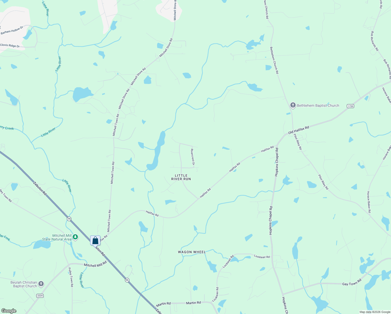 map of restaurants, bars, coffee shops, grocery stores, and more near 5412 Rivercrest Drive in Youngsville