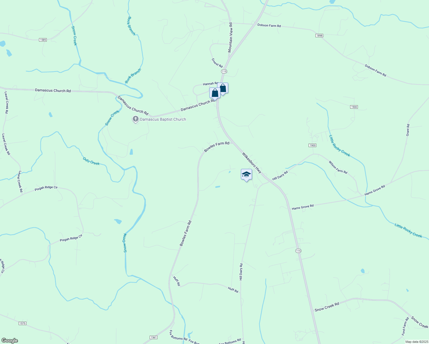 map of restaurants, bars, coffee shops, grocery stores, and more near 159 Vance Farm Drive in Statesville