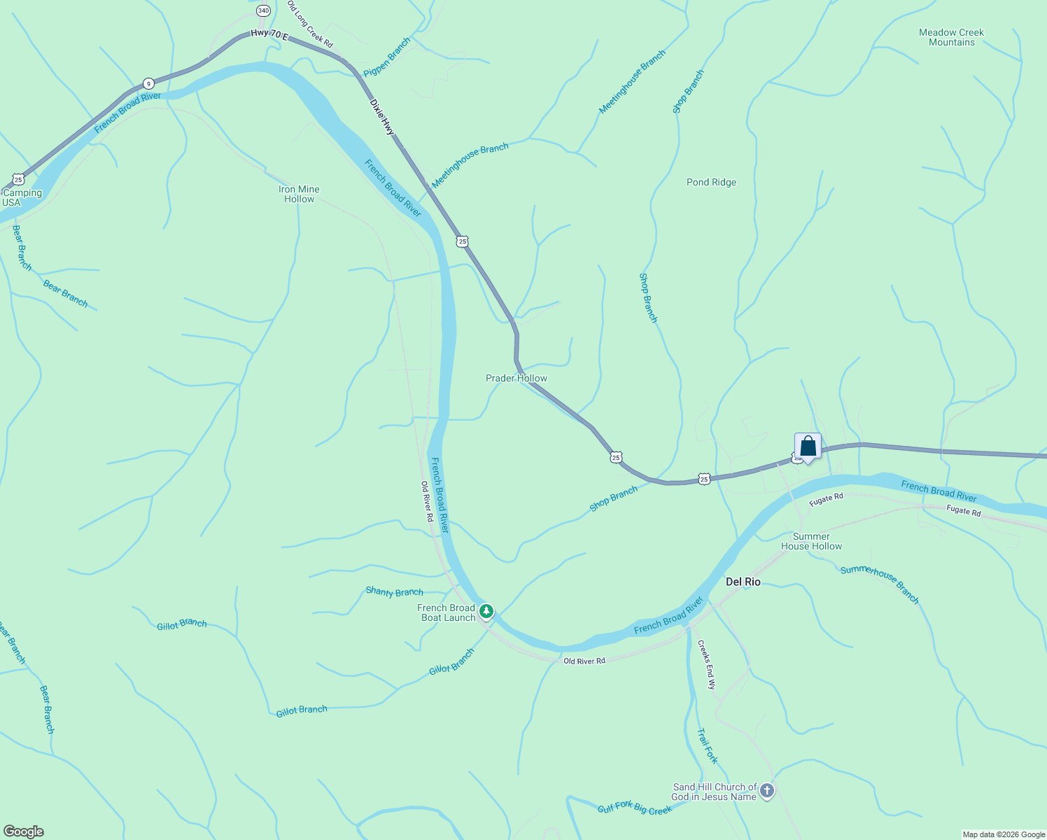 map of restaurants, bars, coffee shops, grocery stores, and more near 2895 U.S. 25 in Del Rio