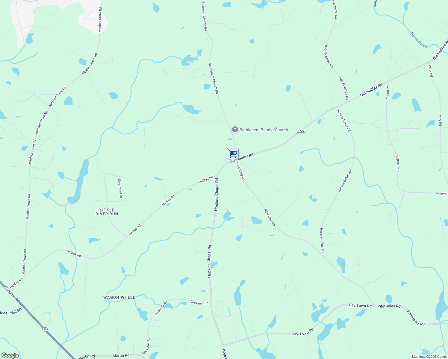 map of restaurants, bars, coffee shops, grocery stores, and more near 5636 Hopkins Chapel Road in Zebulon