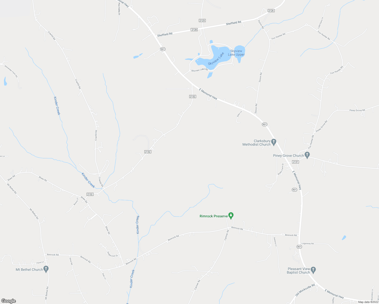 map of restaurants, bars, coffee shops, grocery stores, and more near 340 Kinder Road in Harmony
