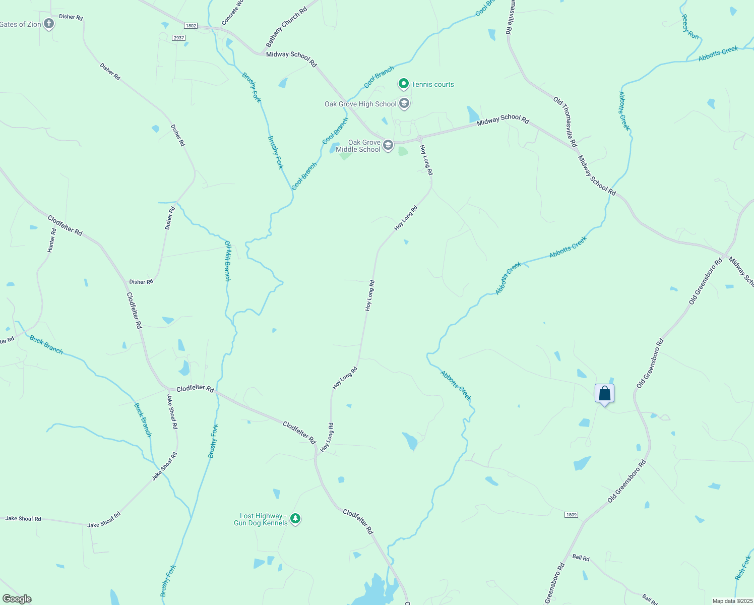 map of restaurants, bars, coffee shops, grocery stores, and more near 920 Hoy Long Road in Winston-Salem