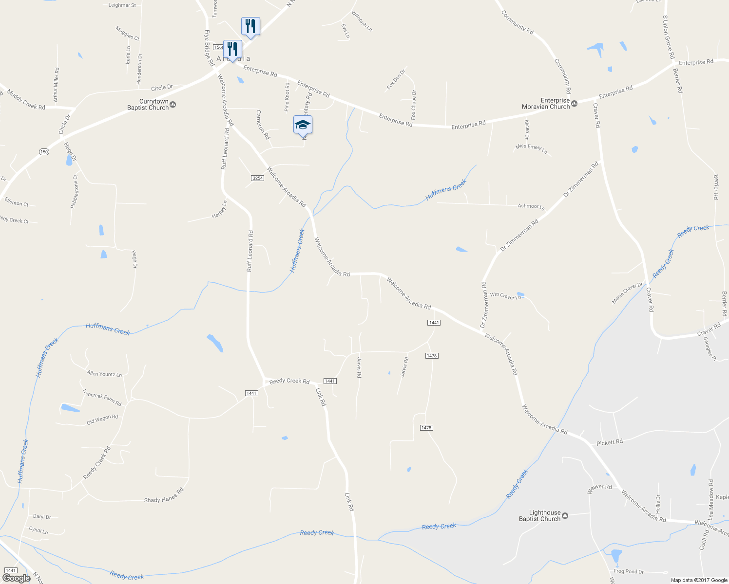 map of restaurants, bars, coffee shops, grocery stores, and more near 183 Miracle Drive in Lexington