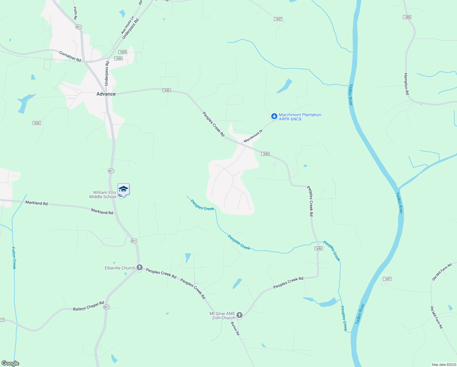 map of restaurants, bars, coffee shops, grocery stores, and more near 164 March Ferry Road in Advance