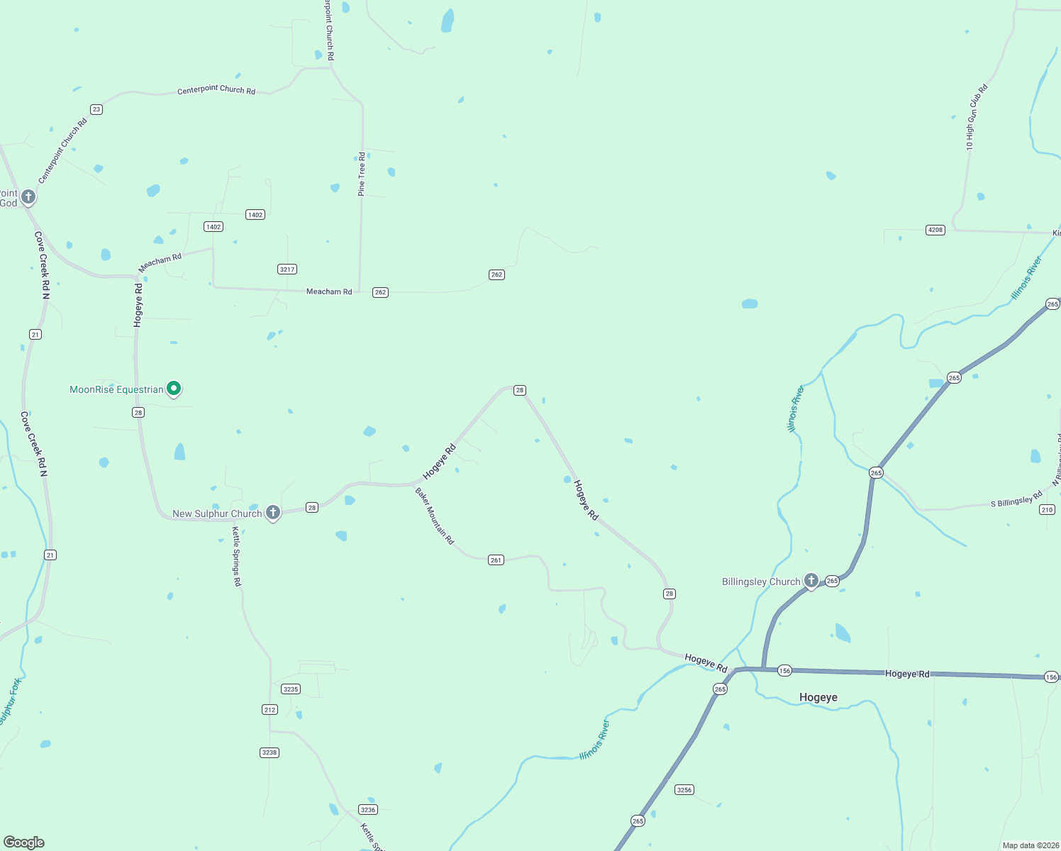 map of restaurants, bars, coffee shops, grocery stores, and more near 14203 Hogeye Road in Prairie Grove