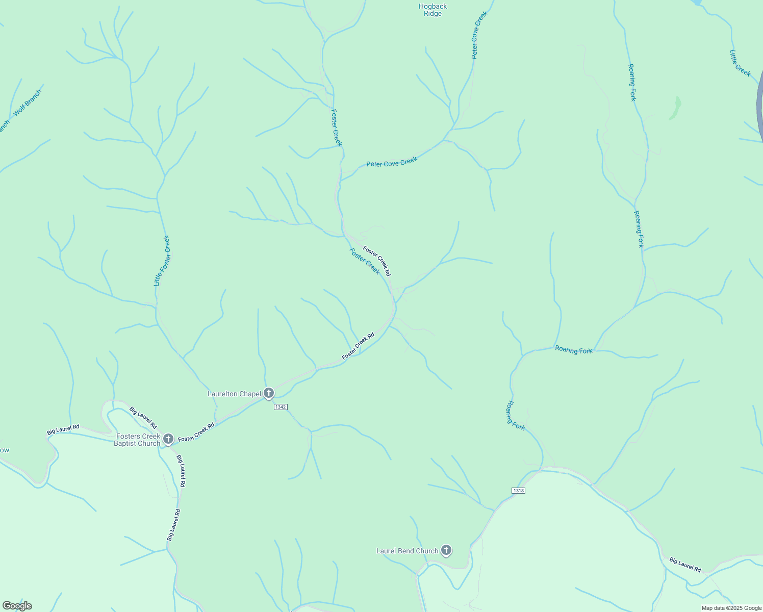 map of restaurants, bars, coffee shops, grocery stores, and more near Foster Creek Road in Marshall