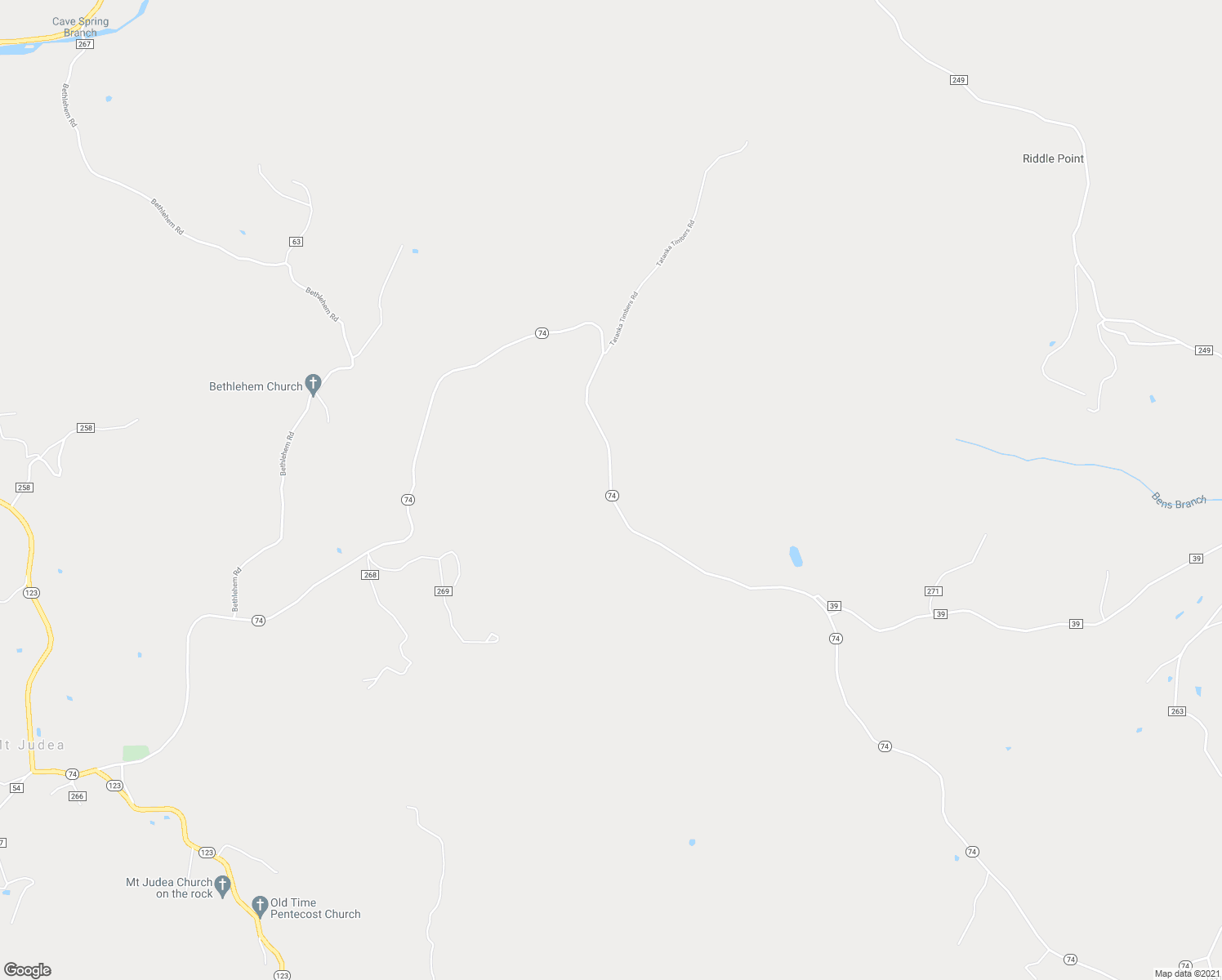 map of restaurants, bars, coffee shops, grocery stores, and more near Arkansas 74 in Mount Judea