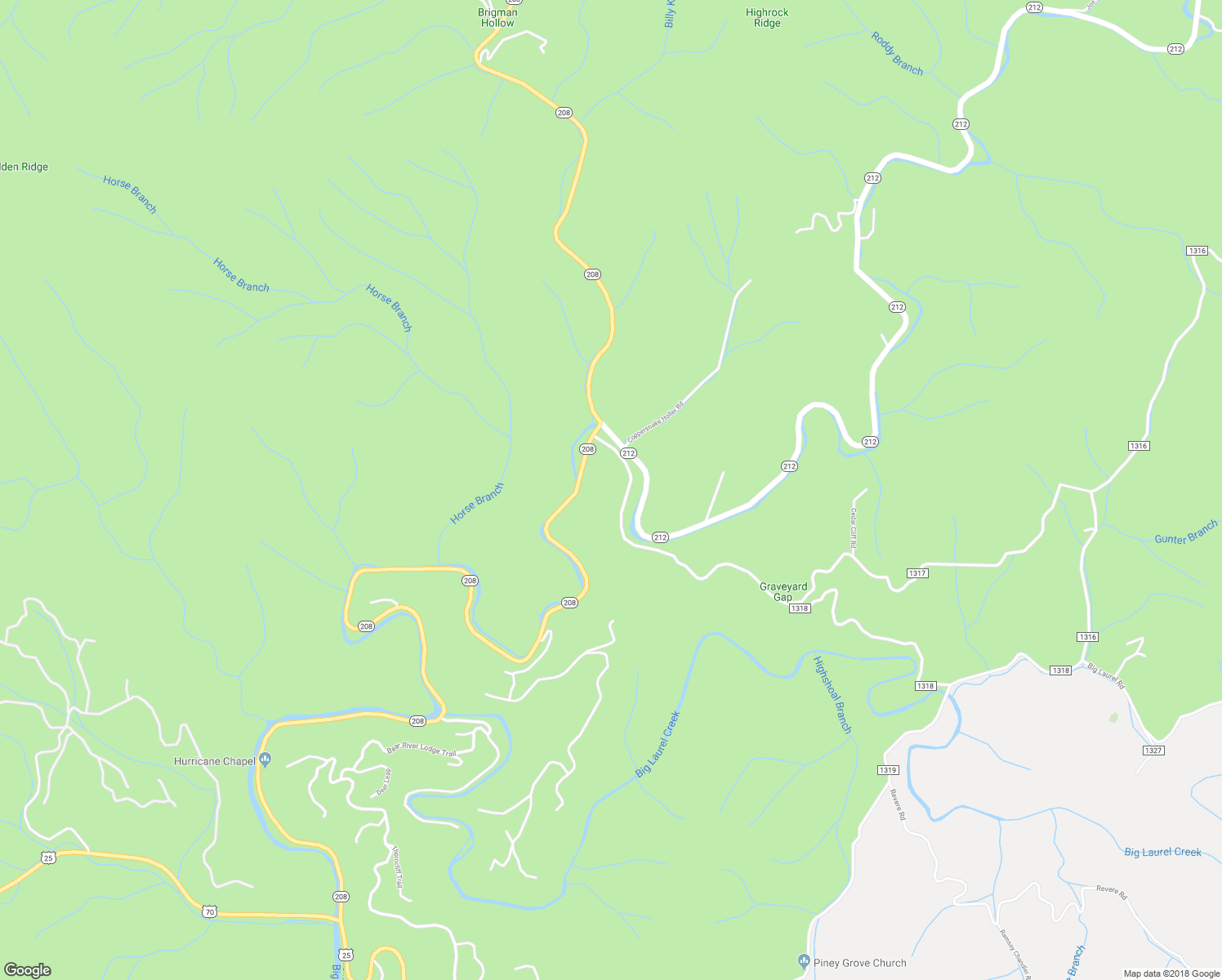 map of restaurants, bars, coffee shops, grocery stores, and more near 110 Gunter Town Road in Marshall