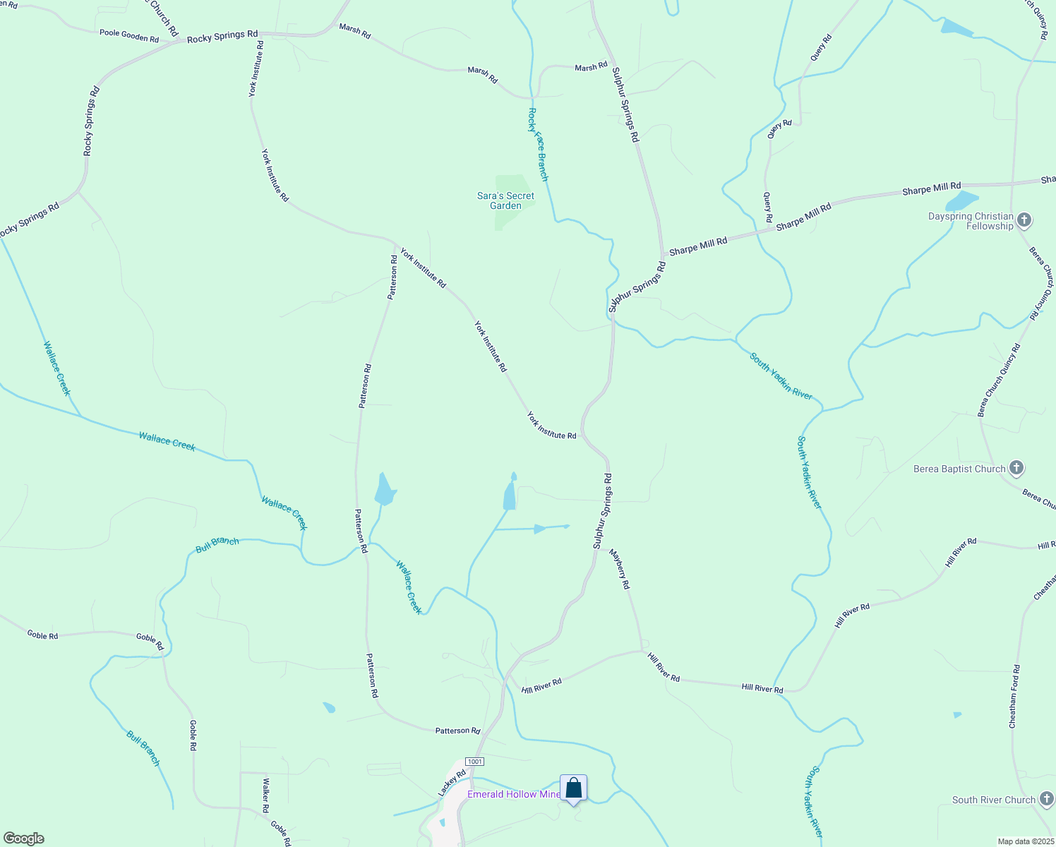 map of restaurants, bars, coffee shops, grocery stores, and more near 1784 York Institute Rd in Hiddenite