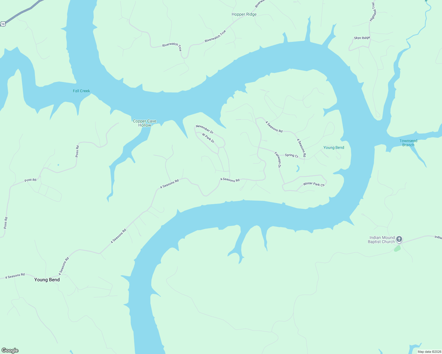 map of restaurants, bars, coffee shops, grocery stores, and more near 5154 4 Seasons Road in Smithville