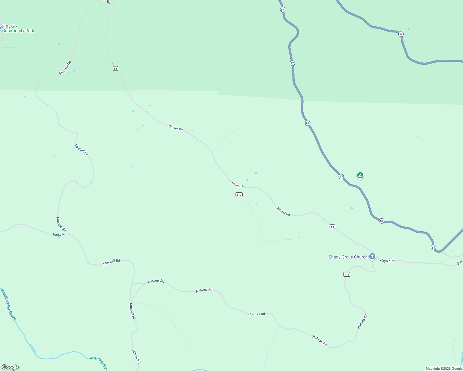 map of restaurants, bars, coffee shops, grocery stores, and more near 2129 Gayler Road in Fifty-Six