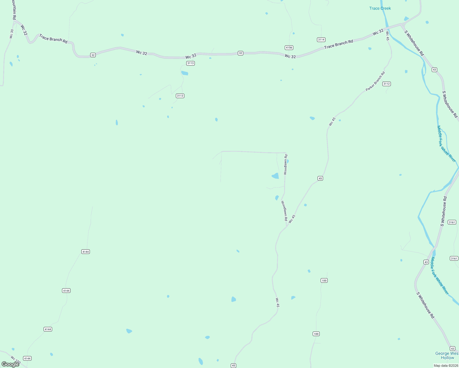 map of restaurants, bars, coffee shops, grocery stores, and more near 12325 Woodlawn Road in West Fork