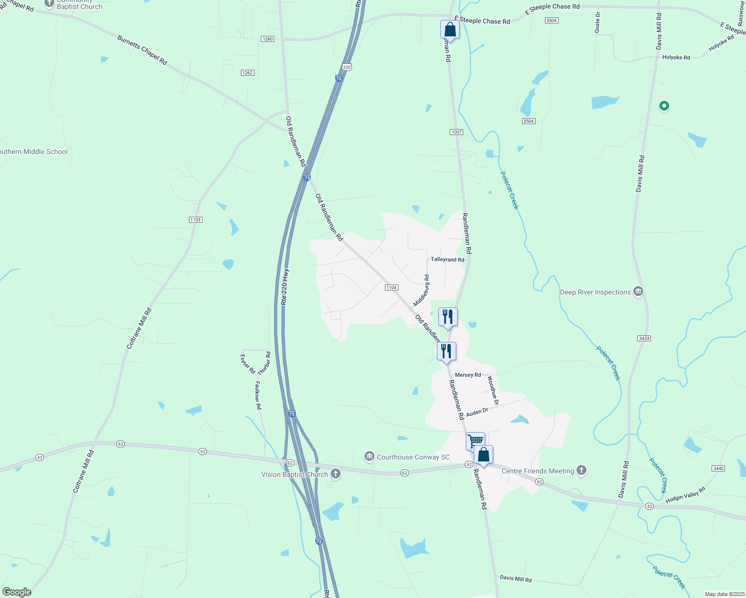 map of restaurants, bars, coffee shops, grocery stores, and more near 6905 Harvest Glen Drive in Greensboro