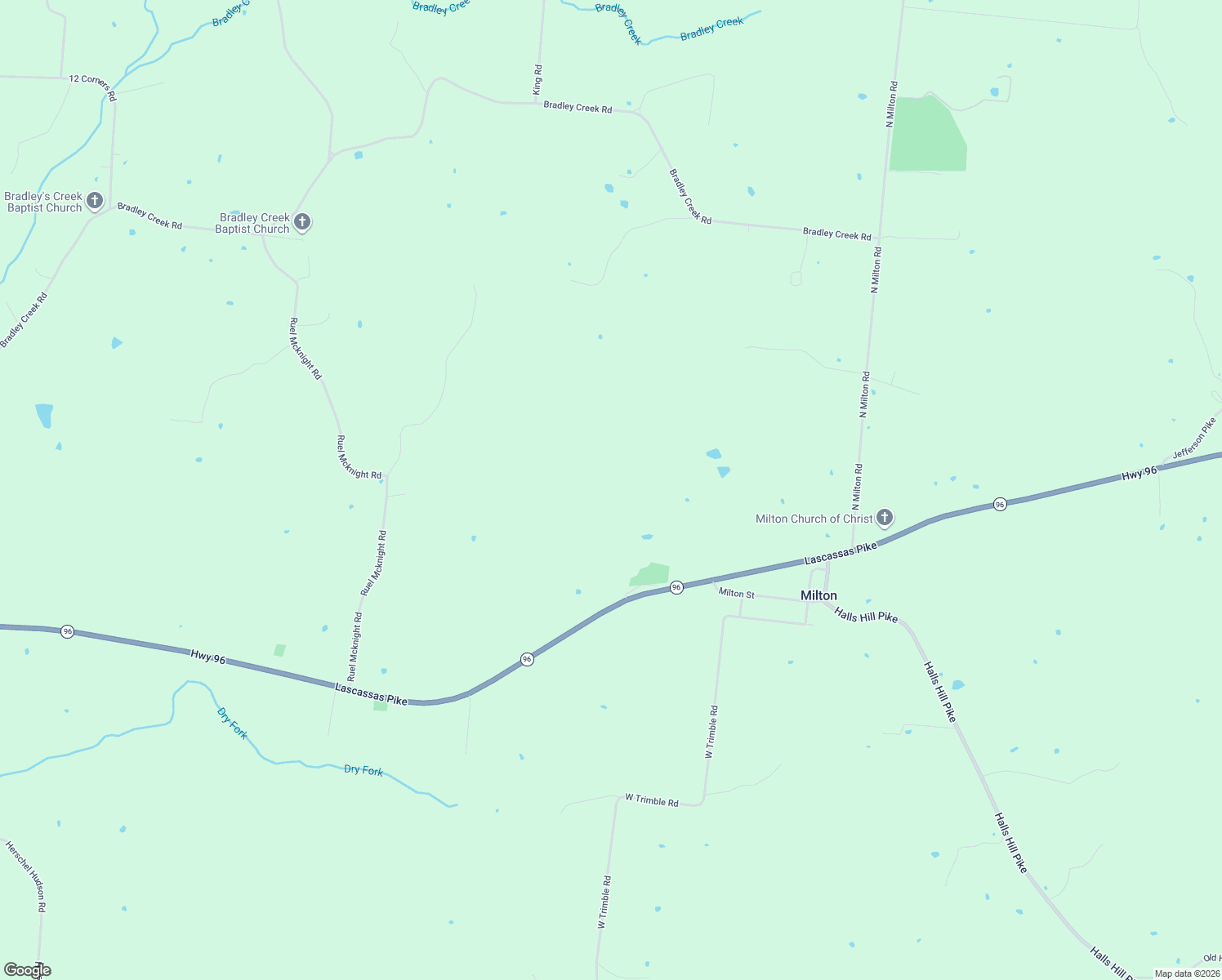 map of restaurants, bars, coffee shops, grocery stores, and more near 11681 Lascassas Pike in Milton
