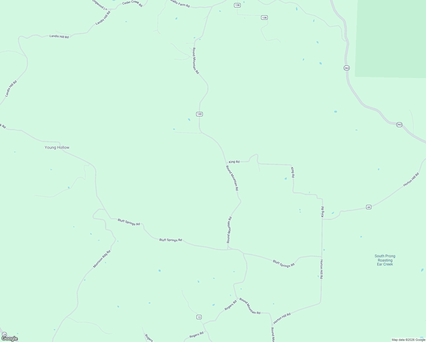 map of restaurants, bars, coffee shops, grocery stores, and more near 1805 Round Mountain Road in Marshall