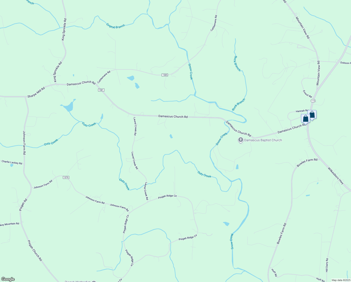 map of restaurants, bars, coffee shops, grocery stores, and more near 479 Damascus Church Road in Statesville