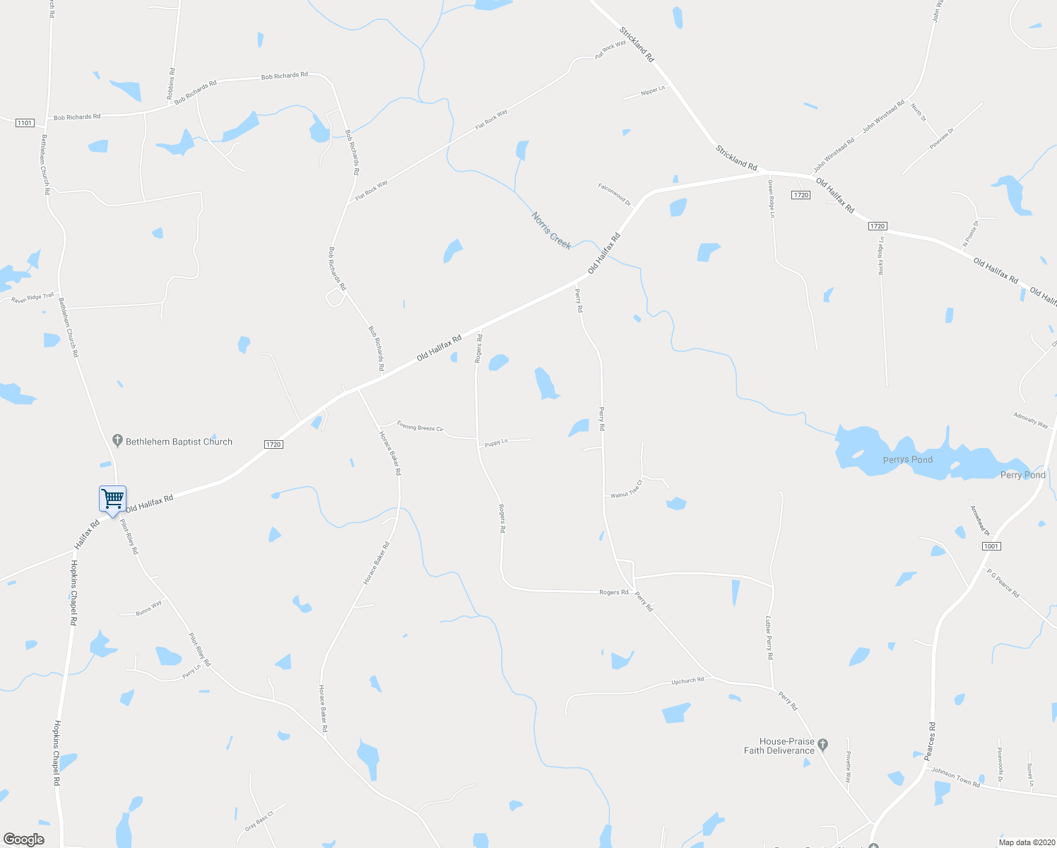 map of restaurants, bars, coffee shops, grocery stores, and more near 25 Puppy Lane in Zebulon