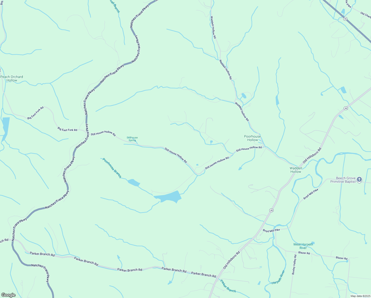 map of restaurants, bars, coffee shops, grocery stores, and more near 5222 Still House Hollow Rd in Franklin