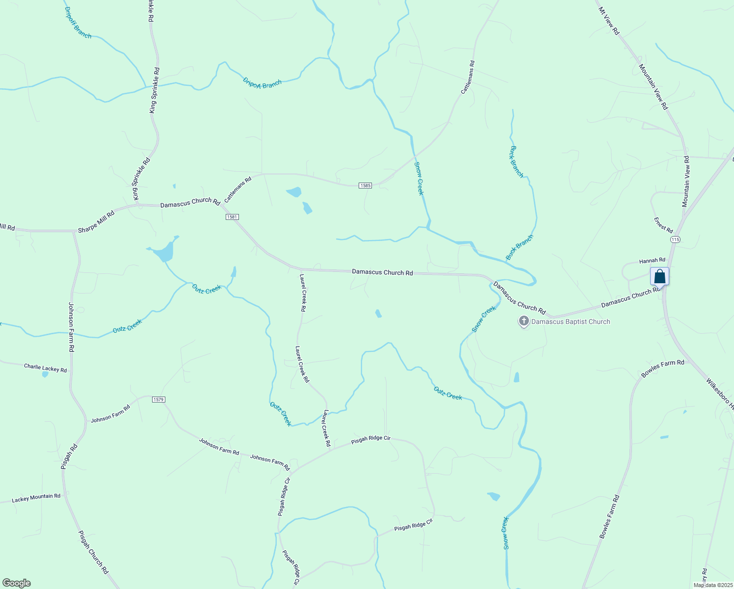 map of restaurants, bars, coffee shops, grocery stores, and more near 479 Damascus Church Road in Statesville