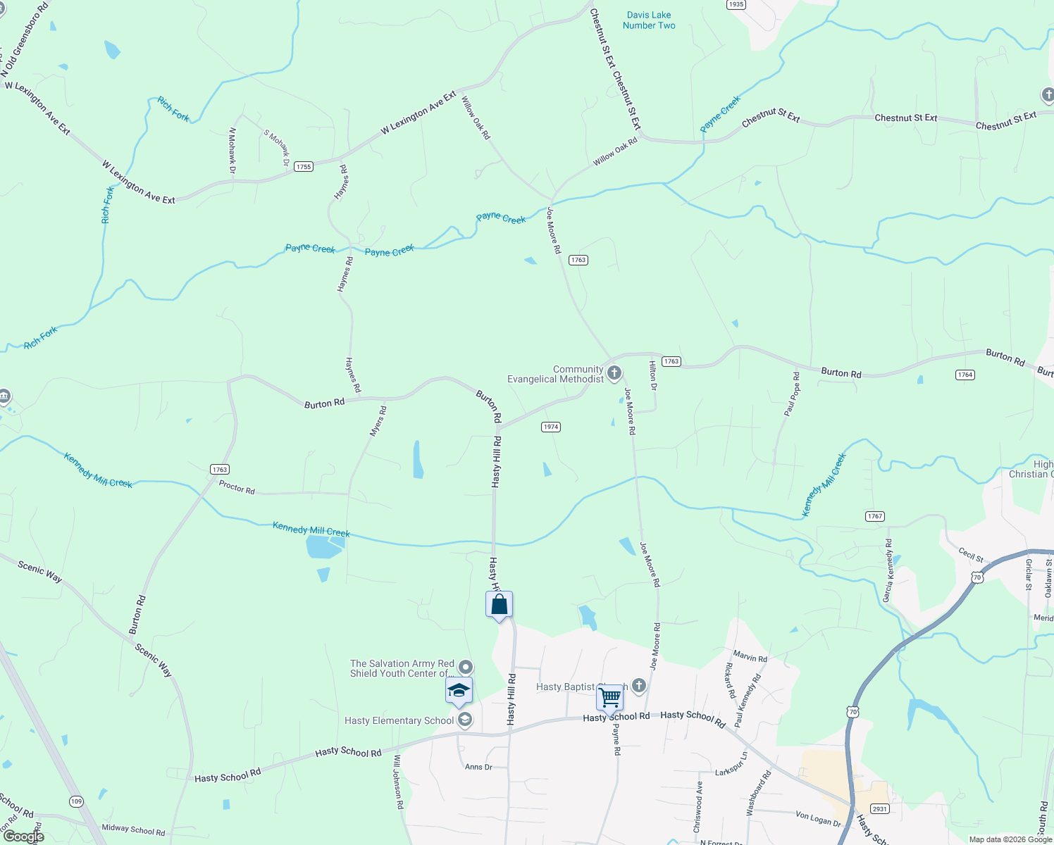 map of restaurants, bars, coffee shops, grocery stores, and more near 3291 Burton Road in Thomasville
