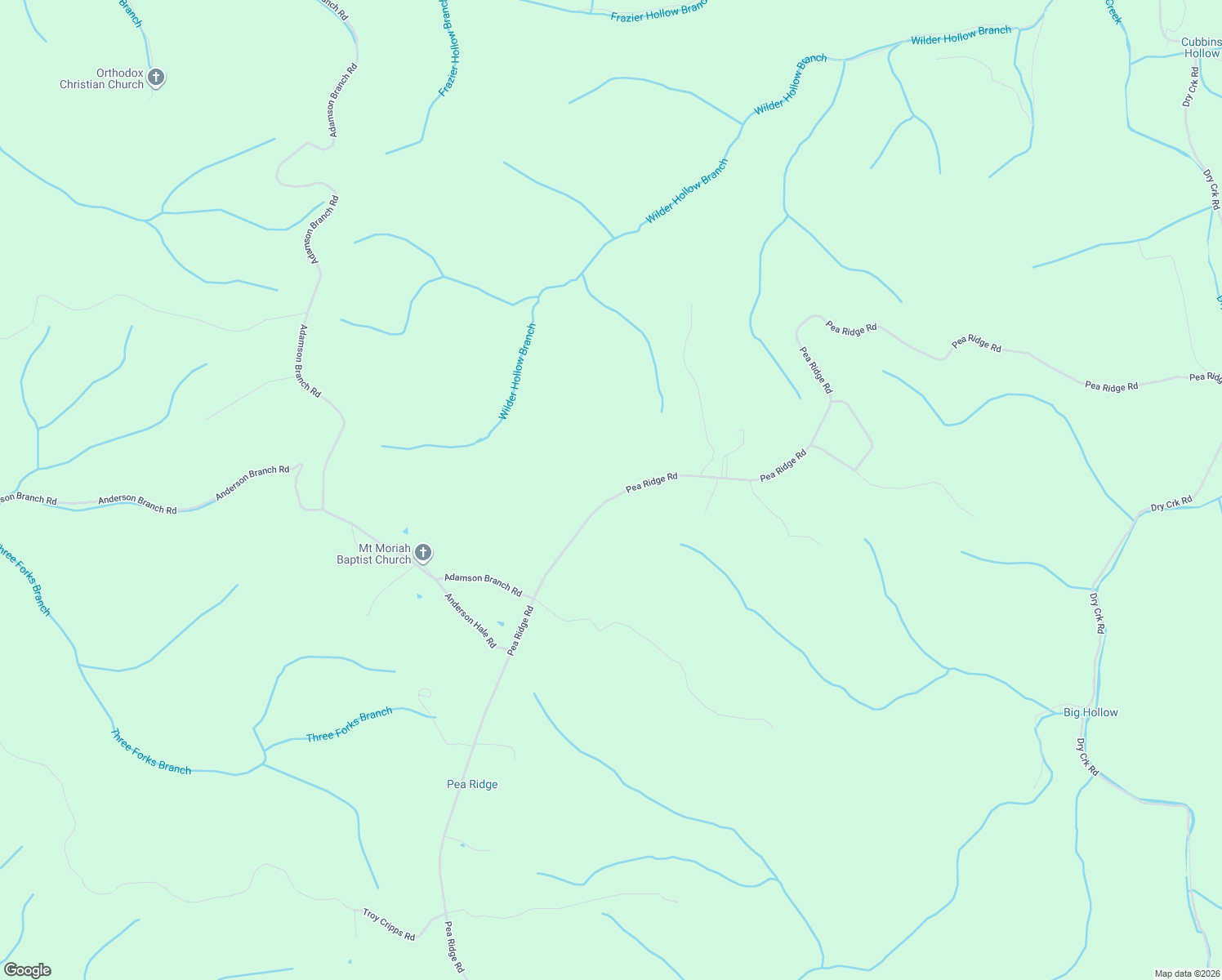 map of restaurants, bars, coffee shops, grocery stores, and more near 2506 Pea Ridge Road in Liberty