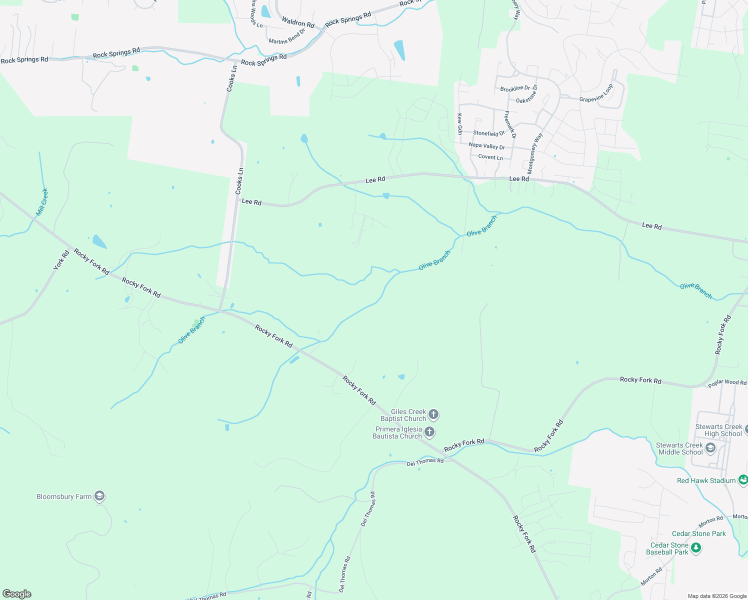 map of restaurants, bars, coffee shops, grocery stores, and more near 7798 Rocky Fork Road in Smyrna