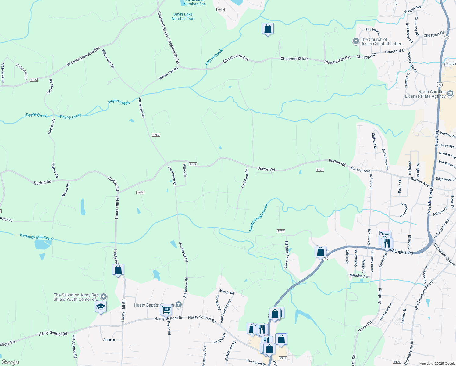 map of restaurants, bars, coffee shops, grocery stores, and more near 1933 Planters Walk Drive in Thomasville