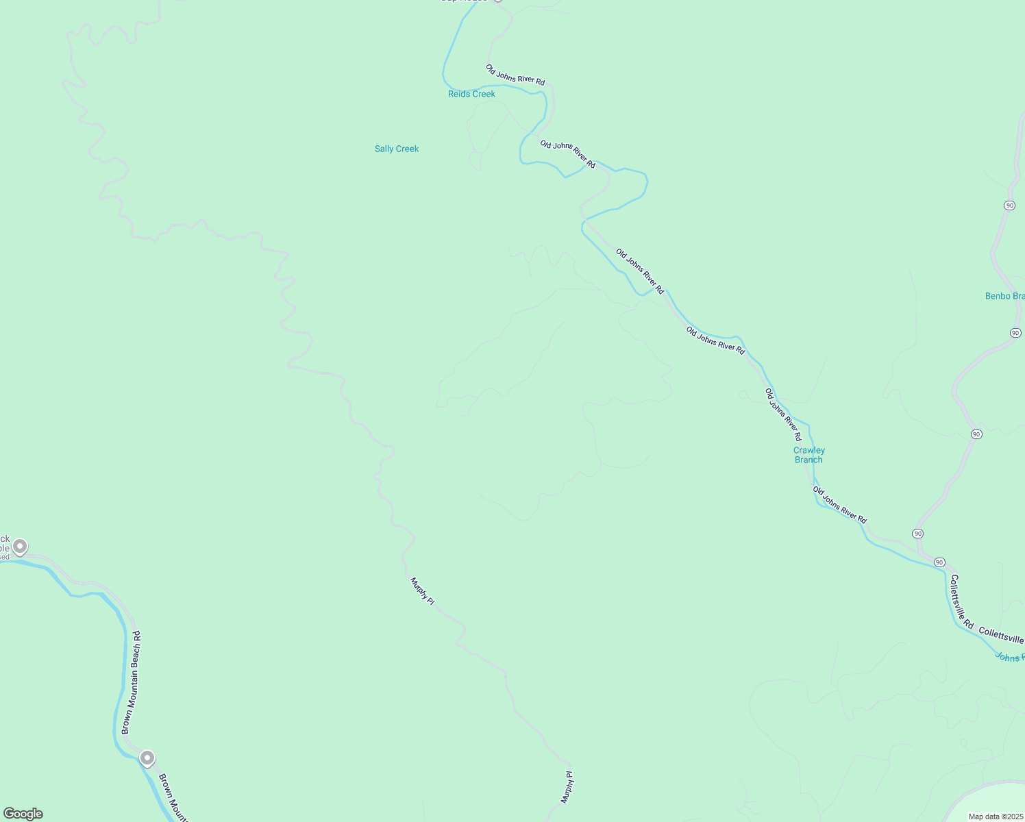 map of restaurants, bars, coffee shops, grocery stores, and more near 2093 Old Johns River Road in Collettsville