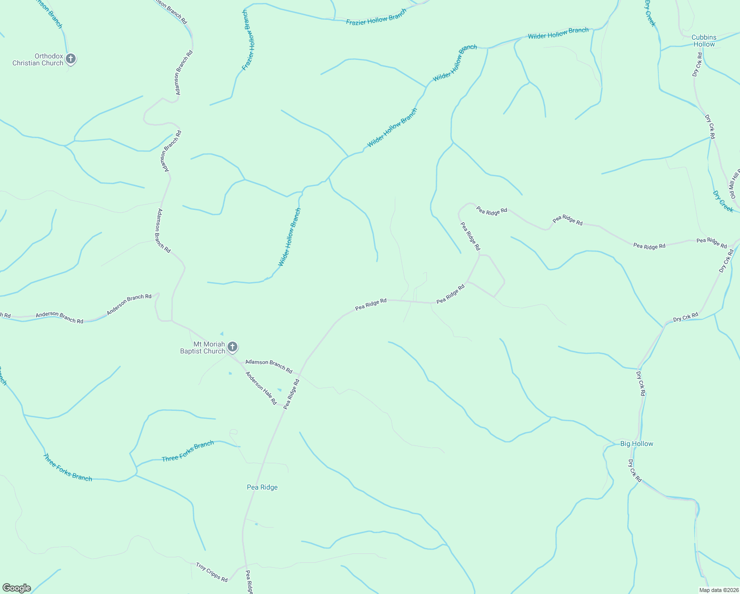 map of restaurants, bars, coffee shops, grocery stores, and more near 2506 Pea Ridge Road in Liberty