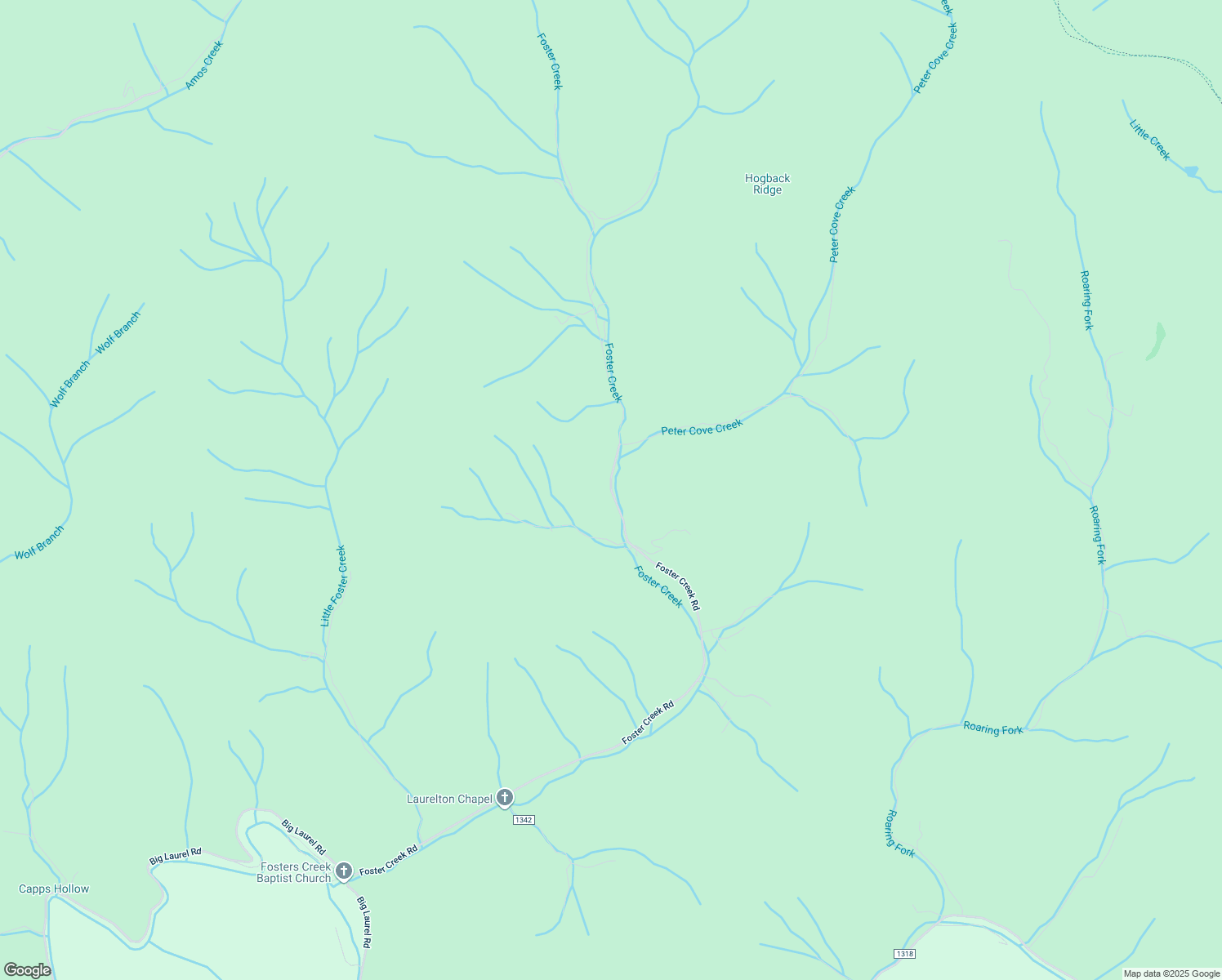 map of restaurants, bars, coffee shops, grocery stores, and more near Foster Creek Road in Marshall