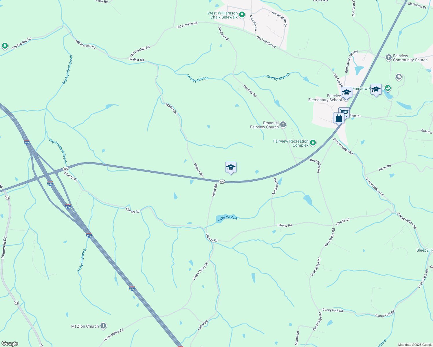 map of restaurants, bars, coffee shops, grocery stores, and more near 2910 Fairview Boulevard in Fairview