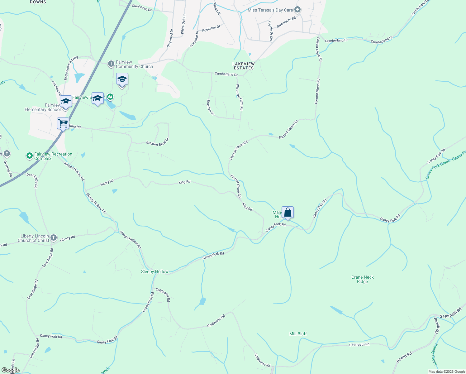 map of restaurants, bars, coffee shops, grocery stores, and more near 7575 King Road in Fairview