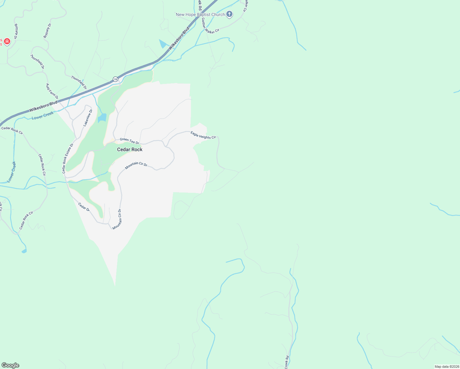 map of restaurants, bars, coffee shops, grocery stores, and more near 2209 Nighthawk Ridge Court in Lenoir