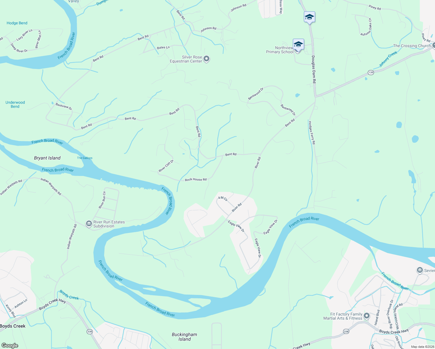 map of restaurants, bars, coffee shops, grocery stores, and more near 636 Rock House Road in Kodak