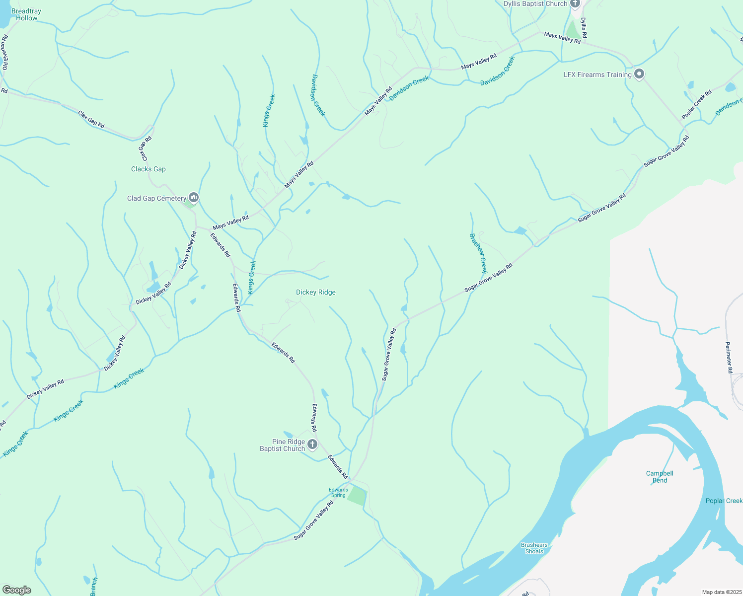 map of restaurants, bars, coffee shops, grocery stores, and more near 3489 Sugar Grove Valley Road in Harriman
