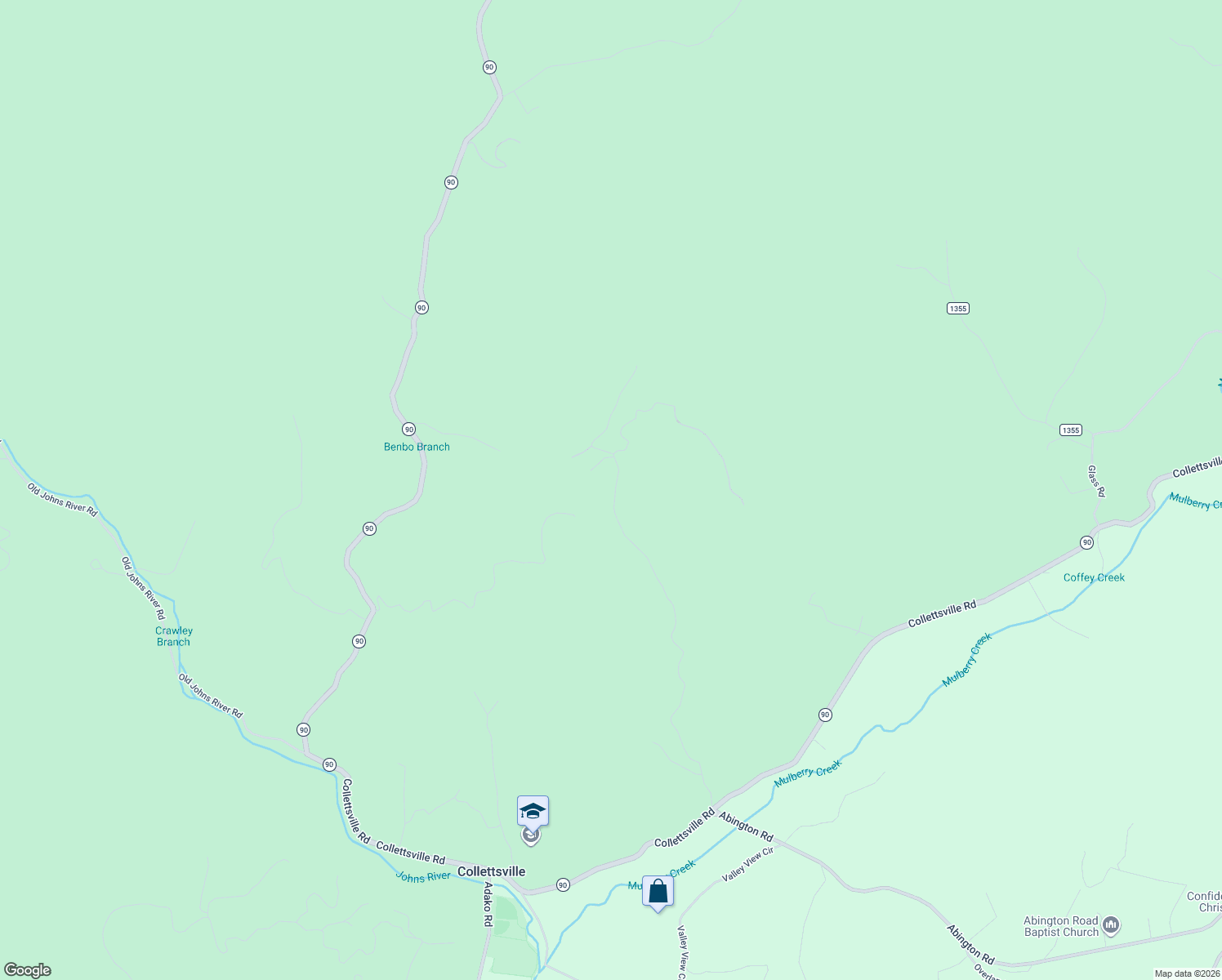 map of restaurants, bars, coffee shops, grocery stores, and more near 2240 John Wilson Lane in Lenoir