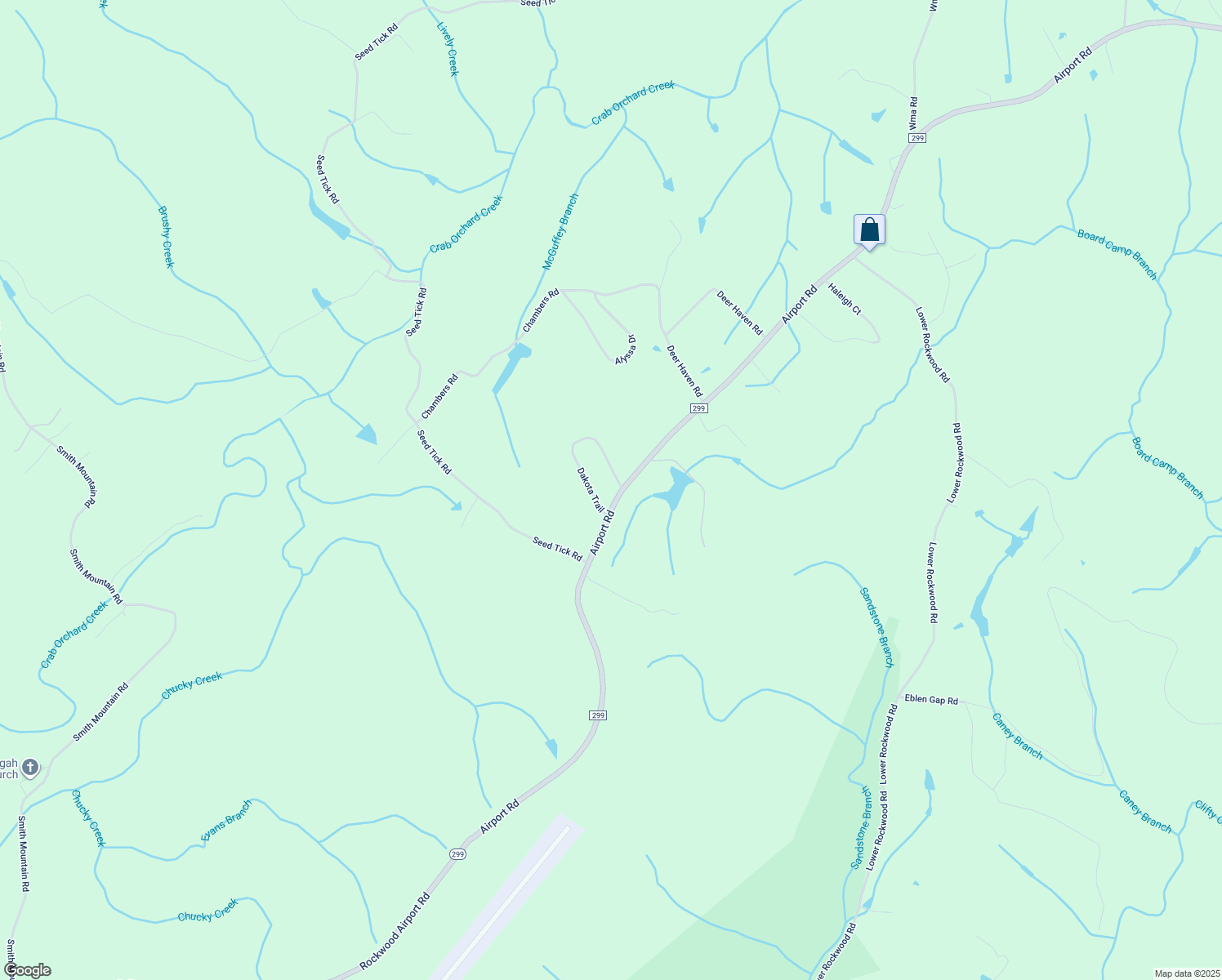 map of restaurants, bars, coffee shops, grocery stores, and more near 105 Dakota Trail in Rockwood