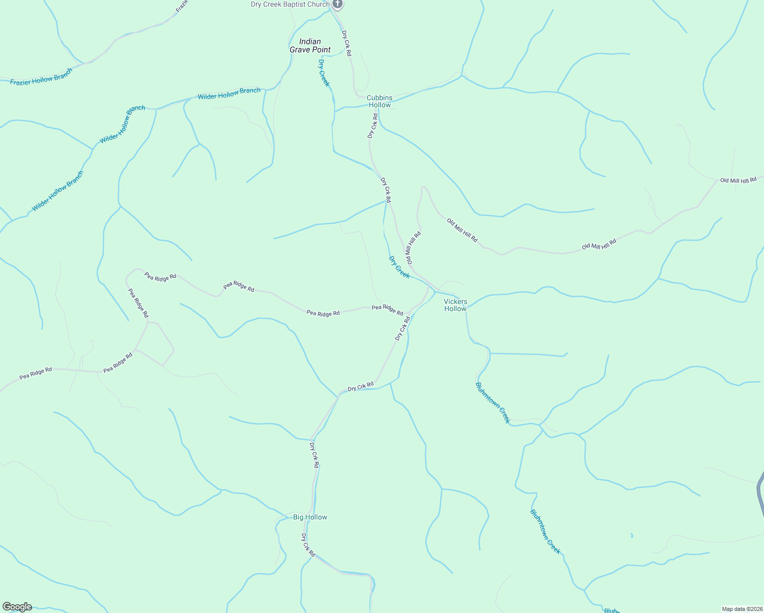 map of restaurants, bars, coffee shops, grocery stores, and more near 3798 Pea Ridge Road in Dowelltown