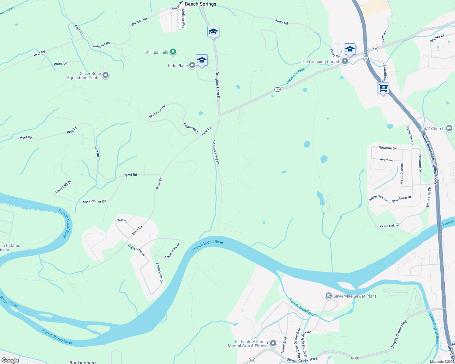 map of restaurants, bars, coffee shops, grocery stores, and more near 3150 Hammer Lane in Kodak