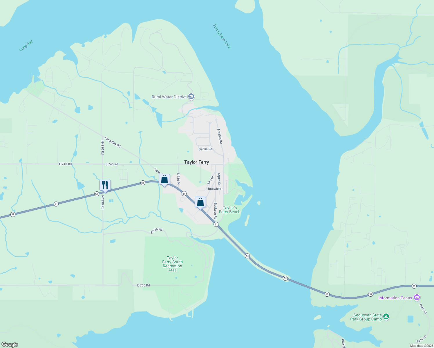 map of restaurants, bars, coffee shops, grocery stores, and more near 74076 Buckeye Road in Wagoner
