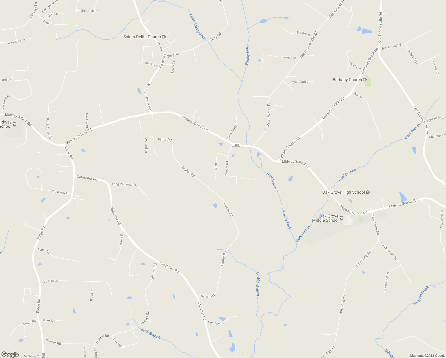 map of restaurants, bars, coffee shops, grocery stores, and more near 389 Weavil Road in Winston-Salem
