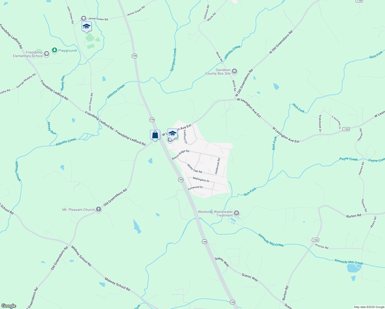 map of restaurants, bars, coffee shops, grocery stores, and more near 334 Beech Ridge Road in Thomasville