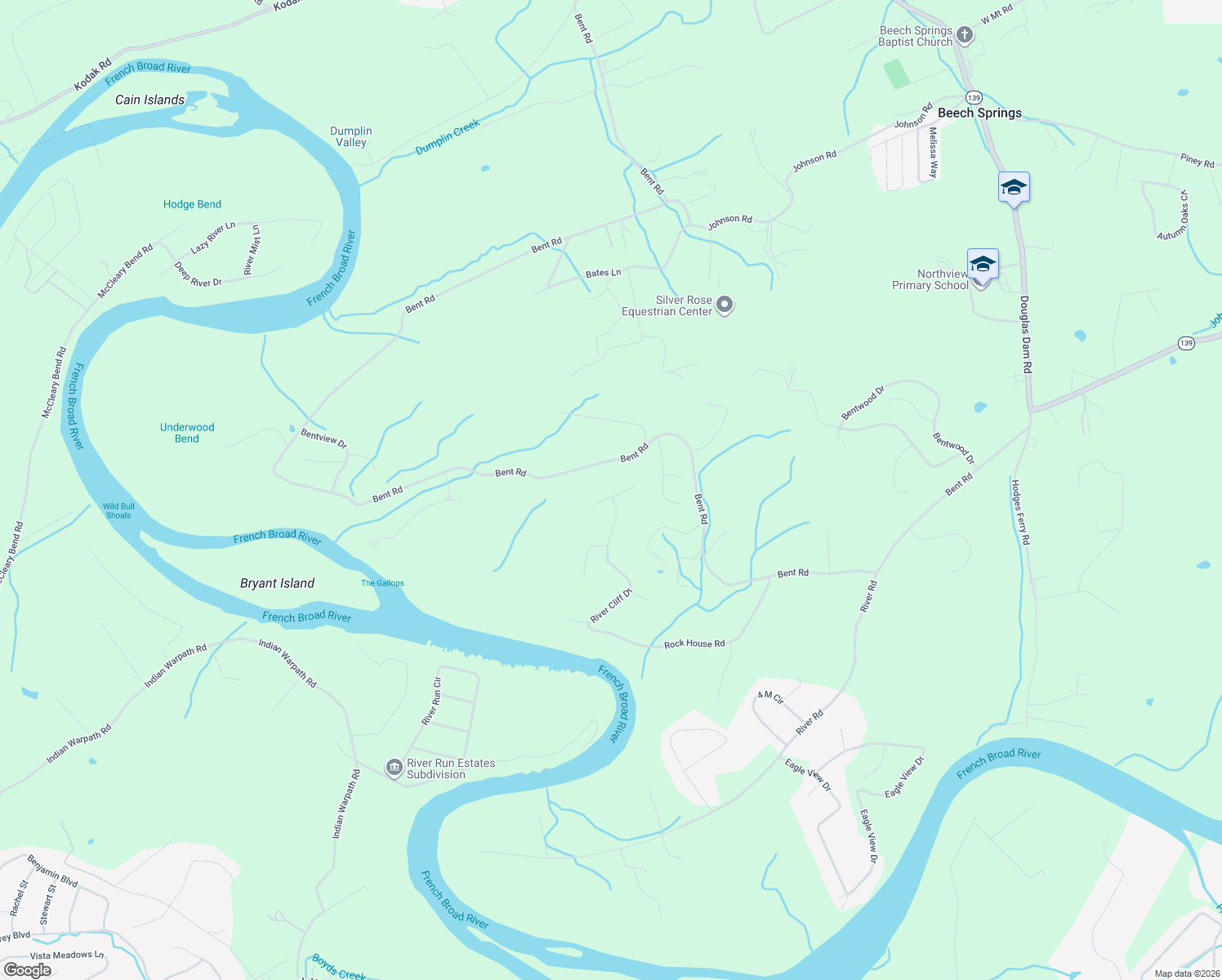 map of restaurants, bars, coffee shops, grocery stores, and more near 1220 Whaleys Overlook in Kodak